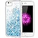 Caka iPhone 6 6S Plus Case, iPhone 8 Plus Case for Girls Glitter Flowing Liquid Floating Luxury Bling Sparkle Soft TPU Case for iPhone 6 Plus 6S Plus 7 Plus 8 Plus (5.5 inch) (Blue)