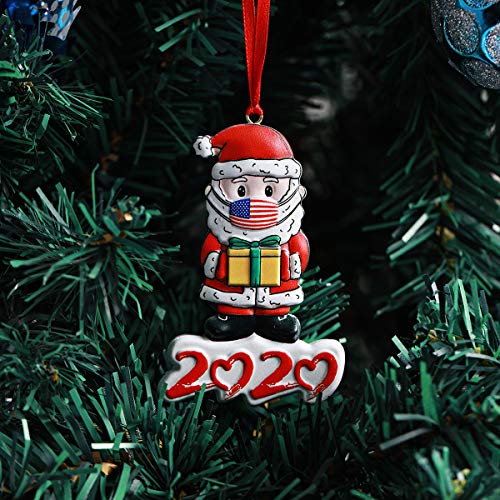 Inno-Huntz Christmas Tree Decoration Santa Clause Resin Ornament Tree Hanging Accessory Happy Santa Clause 2020 Holiday Present Home Décor