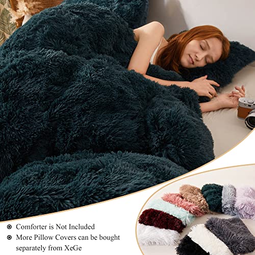 XeGe Plush Shaggy Duvet Cover Set, Luxury Ultra Soft Crystal Velvet