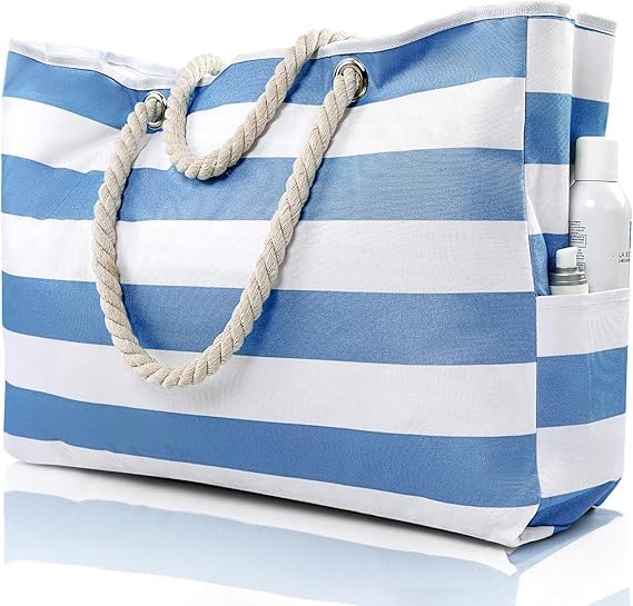 Photo 1 of Beach Bags For Women - Large Beach Bags with Zipper Waterproof Sandproof Swim Pool Beach Bag