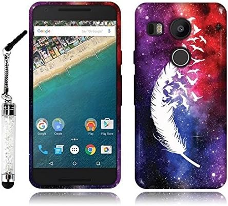 Tadnil Bundle LG Google Nexus 5X Flexible Slim Silicone TPU Skin Protector Cover Case - Birds Of A Feather + Crystal Stylus