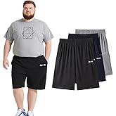wulanhada Men's Big and Tall Shorts XL-9XL with Adjustable Elastic Drawstring Plus Size Shorts for Summer