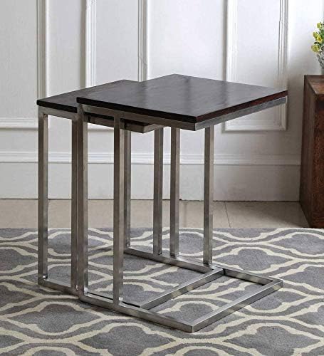 Style Well's Hartford Set of Tables in Dark Walnut Finish