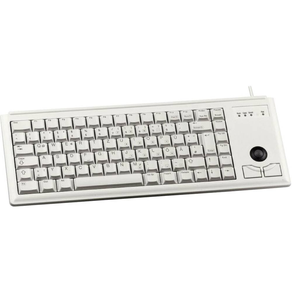 CHERRY G84-4400, Compact Keyboard with Trackball, German Layout (QWERTZ), Wired (USB-Connection), 2 Mouse Keys, Mechanical ML Switches, Grey