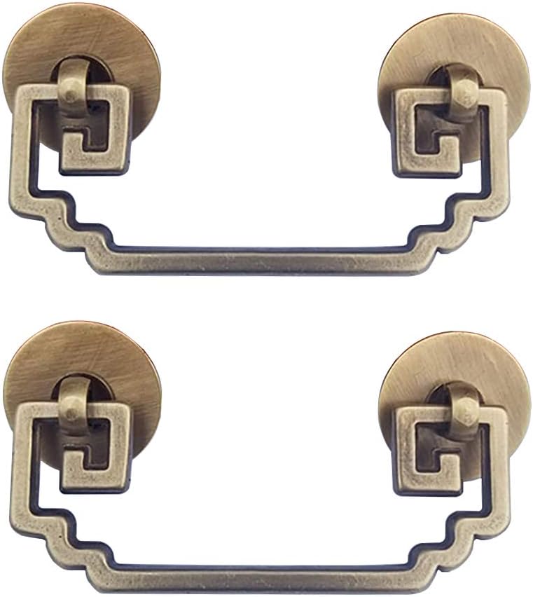 Tiazza Tiradores de latón puro estilo chino, 2 unidades, accesorios