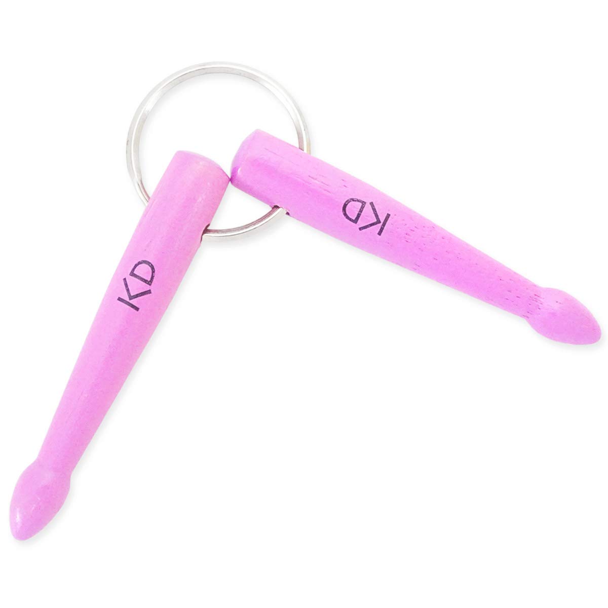 keepdrum Pink Lilac Drumsticks Keyring Gift for Drummers
