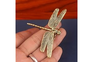 2pcs Dragonfly Brass Metal Statue Ornament Animal Figurines for House Office Table Decoration, Dragonfly