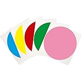 BriCabel 4'' Round Large Colored Moving Labels-5 Colors,Pack of 100 Circle Labels. Writable Colored Dots Stickers,Organizational Storage Markers for Nursery School,Office, Garage & Yard Sale(B.Ect)