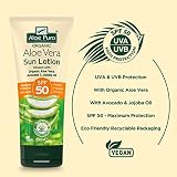 Aloe Pura Organic Aloe Vera Sun Lotion SPF 50 200ml Natural Cruelty Free view 2
