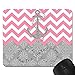 Live the Life You Love, Love the Life You Live Gray Anchor Pink Chevron & European Retro Pattern Unique Computer Mouse Pad