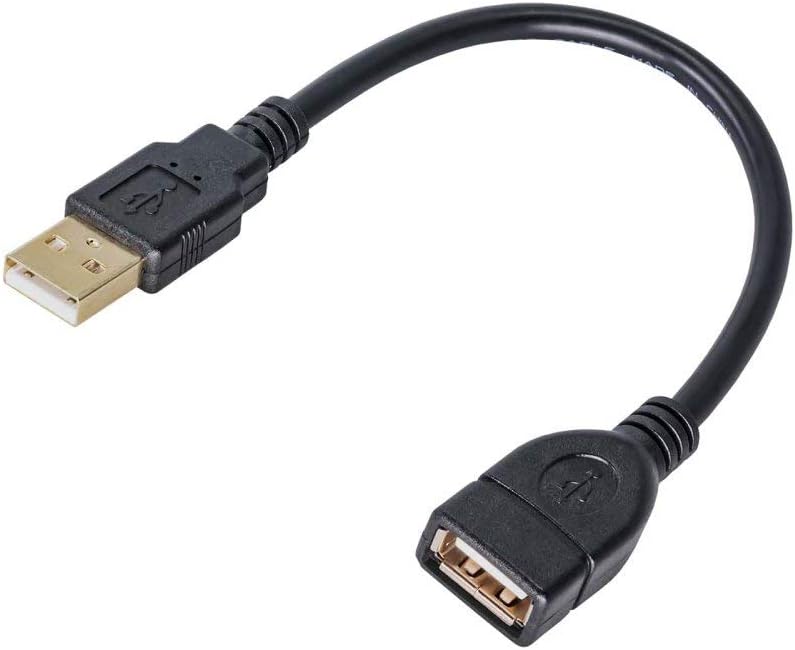 AKYGA AK-USB-23 USB A Female to A Male 2.0 Cable Extension Cable 15 cm, black, 0.15 m