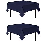 sancua Square Tablecloths 70x70 Inch, 2 Pack - Navy
