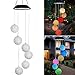 LED Solar Powered Wind Chime Light Garden Outdoor Hanging Spinner Lamp Color Changing,Suit for Christmas, Halloween,Thanksgiving Day,Mother's Day,Valentine's Day,Party,Unique Decoration (Multicolor)
