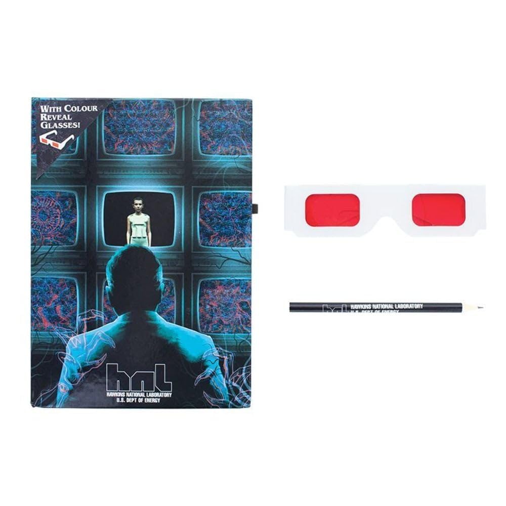 Paladone Hawkins Lab Colour Change Notebook and Pencil | Stranger Things Merchandise Journal or School Supplies, Multicolor (9878)