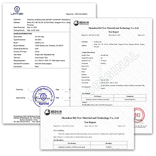 LotFancy Nut Milk Bags, 2 Pack, 100 Micron, 12” x 12” Reusable Mesh Strainer Bag, Food Grade, BPA-Free Fine Nylon Mesh Filter for Almond Milk, Yogurt, Juices, Cold Brew Coffee