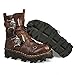 Mens Brown Genuine Leather Military Army Boots Gothic Skull Punk Motorcycle Martin Boots (10.5)