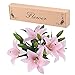 Meiwo Artificial Flowers, 5pcs Artificial Lillies with 3 Buds, Full Bloom Artificial Latex Real Touch Flowers for Home Decor, Wedding, Parties, Offices, Restaurants(Pink)