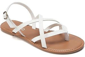 Colgo Women's Summer Strappy Flat Sandals, Adjustable Casual Fisherman Sandal with Open Toe Slingback Gladiator Sandals