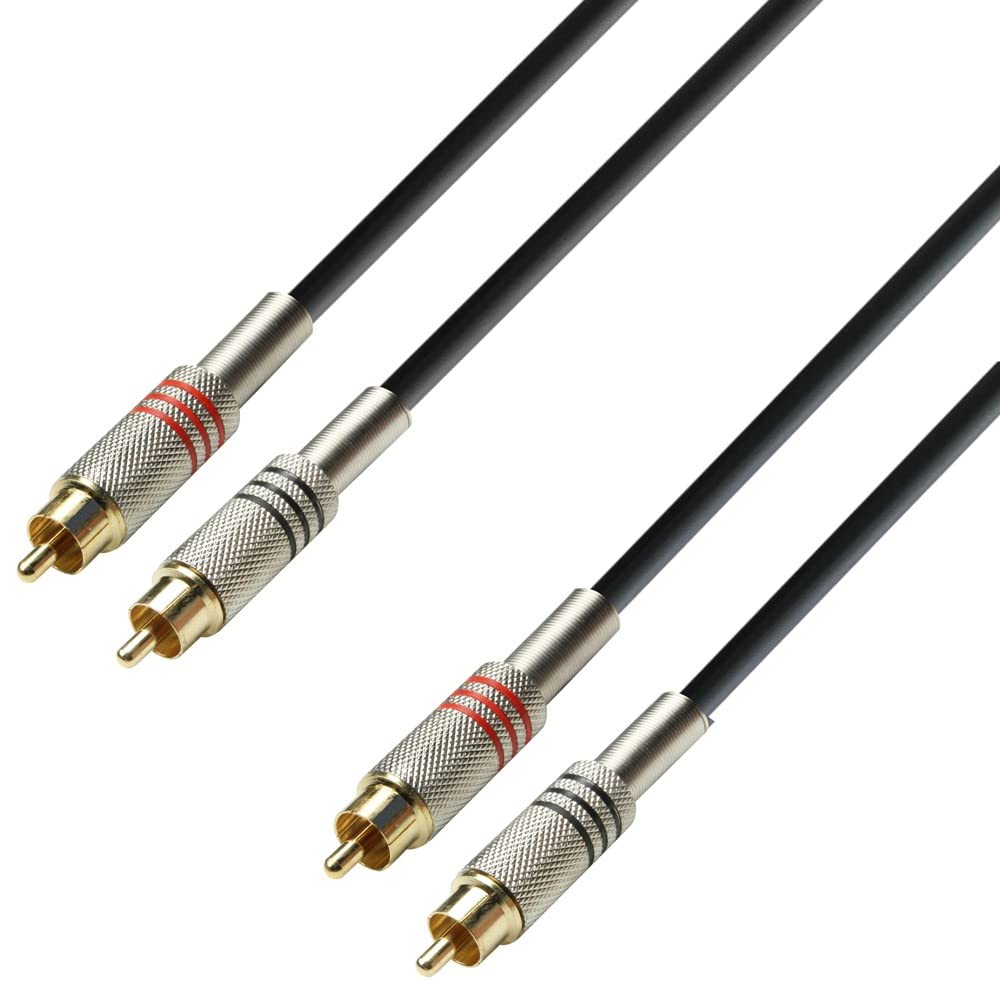 Adam Hall 3 Star Series 6m 2x RCA Male to 2x RCA Male Audio Cable