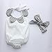 Baby Girls Halter Backless Bowknot Ruffle Romper and Shorts Outfits Set with Headband Black+White 70