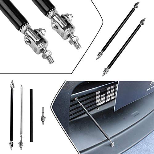 ECCPP Adjustable 7.87"-13" Black Front Bumper Lip Splitter Strut Rod Tie Support Bars Universal 2pcs