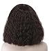 eNilecor Women Short Bob Fluffy Hair Full Wigs with Bangs Heat Resistant Kinky Straight Custom Cosplay Party Wigs (Dark Brown)