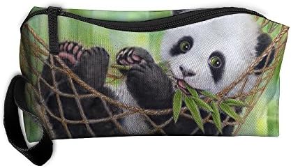 Panda Eating Bamboo Travelling Clutch Bags For Womens Cosmetic Case With Zipper