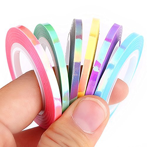 MEILINDS Nail Art Striping Tape Line Mermaid Candy Color 1mm 2mm 3mm Adhesive Sticker DIY Nail Manicure Tools Decals Decoration 18 PCS - Thumbnail 2
