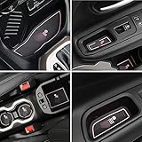 TOPPOWER Anti-dust Non-Slip Interior Door/Cup Mat Fit Jeep Renegade 2015-2017 16pcs (Pink)