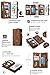Wallet Phone Case Card Holder Detachable Magnetic Slim Case with Zipper Storage , Brown , For 4.7 inches (iPhone 6/6S)