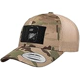 Pull Patch Multicam Camo Curved Bill Snapback Trucker Hat | Tactical Cap | 2x3 in Loop Surface to Attach Morale Patches