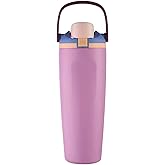 Insulated Stainless Steel Water Bottle with Two-Way Spout, Built-In Straw and Bucket Handle, Made for Travel, School, and Sports, 40oz and 30oz, BPA Free, Leak Proof. (DARK PURPLE, 40oz)