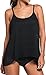 Indrah Women's Stripes Hollow Tankini Top With Bikini Bottom Swimsuit Plus Size S-3XL