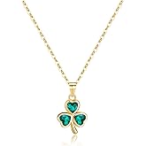 SLUYNZ 925 Sterling Silver Green Shamrock Choker Necklace for Women Teens Clover Pandant Necklace Chain