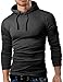 Grin&Bear Men's Long Sleeve Hoodie, Charcoal/Black, M, GB101