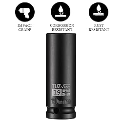 TUZkozs 1/2-Inch Drive 19mm Deep Impact Socket with