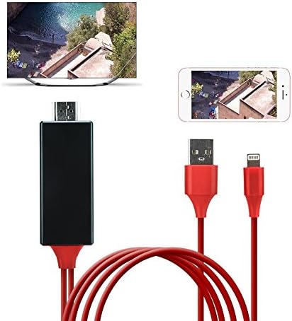 Lightning to HDMI Cable,HDMI Video Adapter,Digital AV to 1080P TV Monitor Screen,6.6Ft Cable for Iphone Ipad Ipod,Plug and Play - Valentine's Day Gift