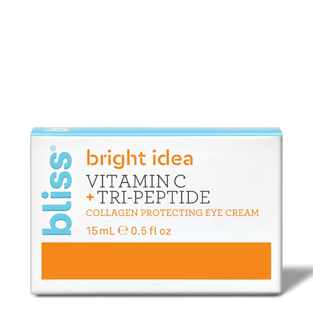 Bliss Bright Idea Vitamin C & Tri-Peptide Collagen Protecting Eye Cream, Brightens & Revives Eye Area, Cruelty-Free & Vegan, 0.5 oz: Beauty