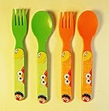 Set of 4 Sesame Street Ernie, Elmo & Big Bird Plastic Forks & Spoons