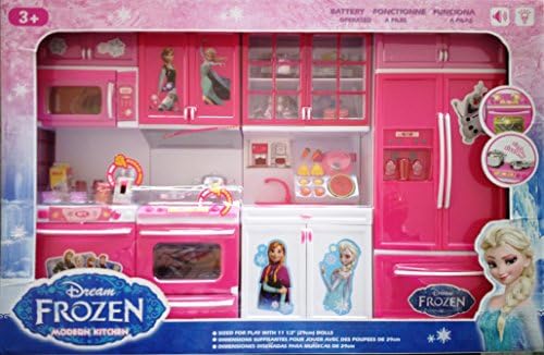 Baby N Toyys Frozen Cartoon Figured Battery Operated Modern Dream Kitchen Set