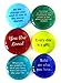 Lifeforce Glass Encouragement Stones, Motivational and Inspirational Quotes and Sayings on Translucent and Opaque Glass Stones, Set of 6
