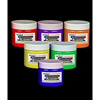 Glominex Blacklight UV Reactive Paint 2 Ounce Jars - Assorted