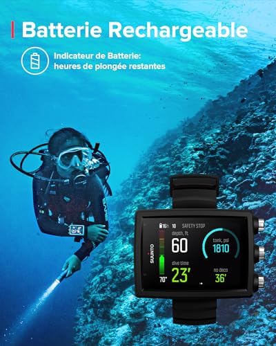 Dive EON CORE Montre de Plongée Numérique avec Écran Couleur Facile à Lire, Étanche à 80m, Ordinateur Sous-Marine avec Fonctions de Réveil, Chronomètre, Météo, Boussole, Batterie Rechargeable