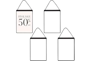 CONCHLERY 4 Pcs Business Retail Hanging Sign Holder 12.8 × 8.7 Inch Retail Display Sign Holder Advertising Sign Holders Clear