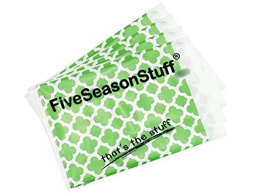 FiveSeasonStuff Greaseproof Paper Bags for Food Candy Goodies Gift Party Wedding Favors Birthday Baby Shower Buffets Picnics BBQ Arts & Crafts DIY Retail (5.12''x 7'') — PACK 100 (Green, Mix Patterns)