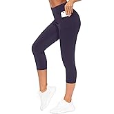 THE GYM PEOPLE Women's High Waist Tummy Control Capris Leggings