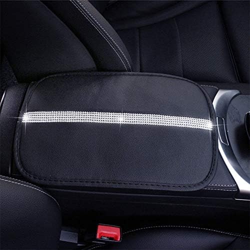 ESKONKE Car Armrest Cover for Ms. Aristocracy with Bling Matrix Diamond + Simple and Elegant Design + Durable Leather Auto Accessories Universal