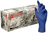 Shamrock 16014-XL-bx Action Safety Medical Grade Examination Glove, 15 mil, Powder-Free, Textured, Natural Rubber Latex, 12