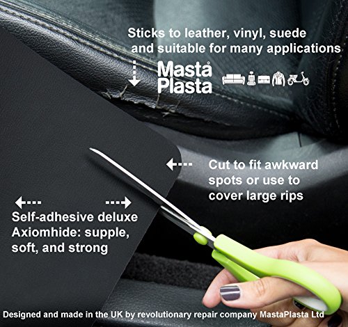 MastaPlasta, Leather Repair Patch, First-aid for Sofas Car Seats, Handbags Jackets, Plain 8-inch by 11-inch, Dark Brown