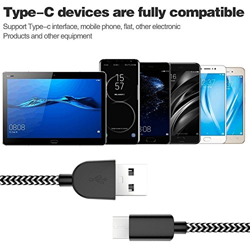 image for USB Type C Cable,TNSO 5Pack (3/3/6/6/10 ft) Nylon Braided with USB Lon